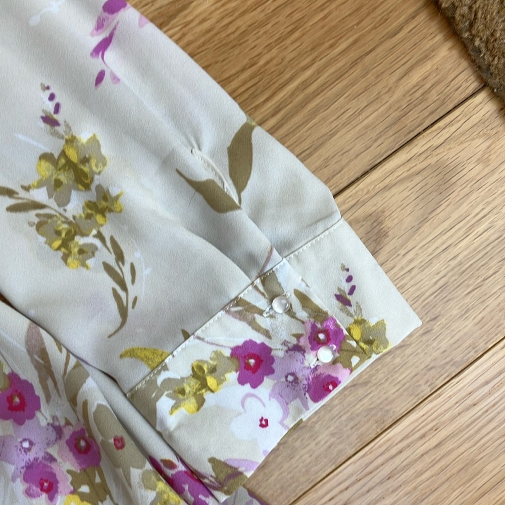 Nannette White Floral Long Sleeve Dress with Yellow & Purple Accents - Picture 5 of 10